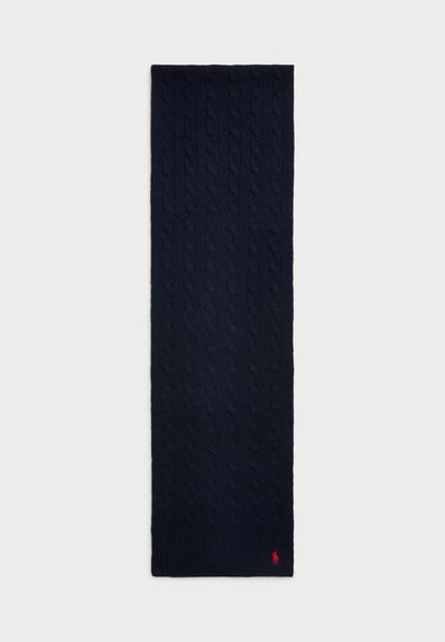 Polo Ralph Lauren CABLE KNIT WOOL CASHMERE SCARF - Sall - hunter navy