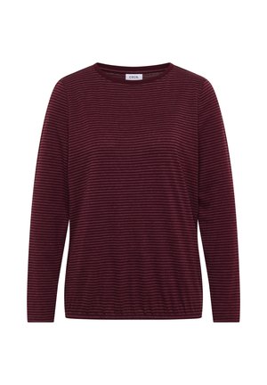 Cecil, LANGARM SHIRT MIT BOAT NECK UND STREIFEN - Langarmshirt - red wine
