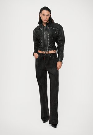 Classificação 11: Dsquared2 - LACED BIKER JACKET - Casaco de couro
