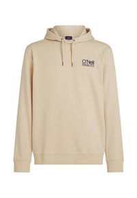 Beige hoodie met een voorzak, capuchon met trekkoord en geborduurd O’Neill-logo. Zachte stof met ribgebreide manchetten en zoom.