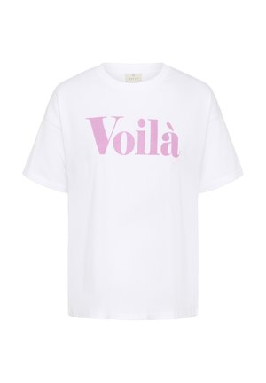 KAFREJA - T-shirt con stampa - optical white w prism pink