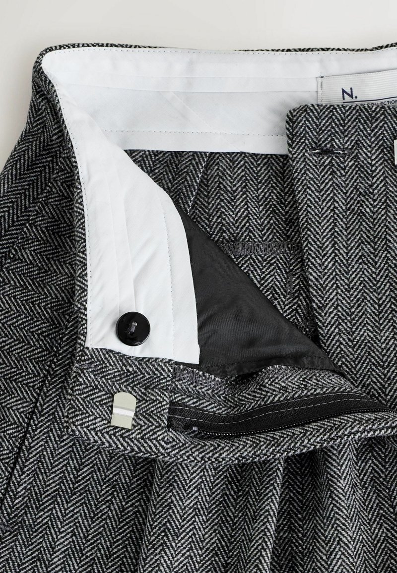 Next N PREMIUM HERRINGBONE CULOTTES - Stoffhose - grey/grau - Zalando.at