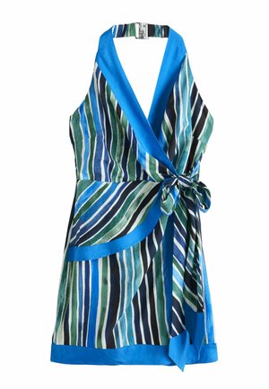 Next, TALL FIT - HALTER SCARF MINI SUMMER DRESS . - Freizeitkleid - blue stripe