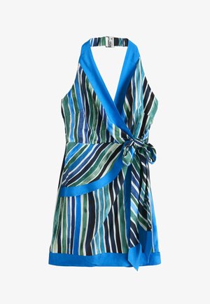 Next, TALL FIT - HALTER SCARF MINI SUMMER DRESS . - Freizeitkleid - blue stripe