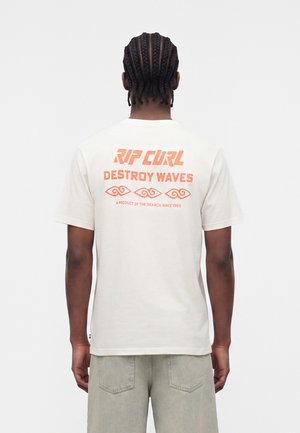 Rip Curl LIQUID TRIPS DESTROY TEE UNISEX - Tričko s potlačou - bone