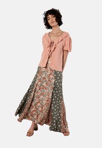 Apricot FLORAL - A-Linien-Rock - khaki