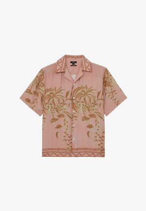 Reiss, REGULAR FIT - CAMINO PALM-PRINT CUBAN-COLLAR SHIRT . - Pluus - pink