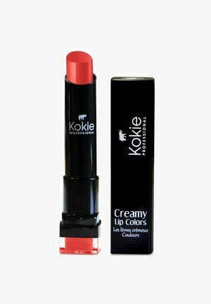 Kokie Professional kreminės lūpų spalvos, elegantiškame juodame tūbelėje su apvaliu raudonu galu. Pridėtas juodas dėžutė su užrašu "Kreminės lūpų spalvos."