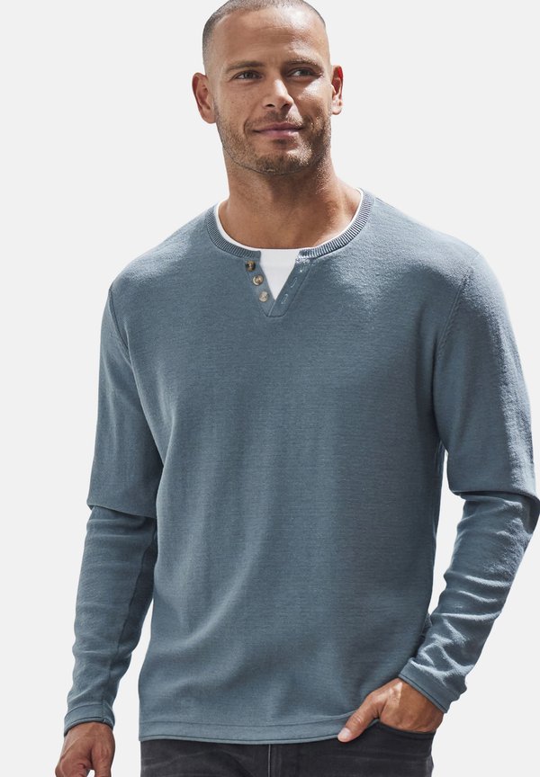 Strickpullover - blaugrau