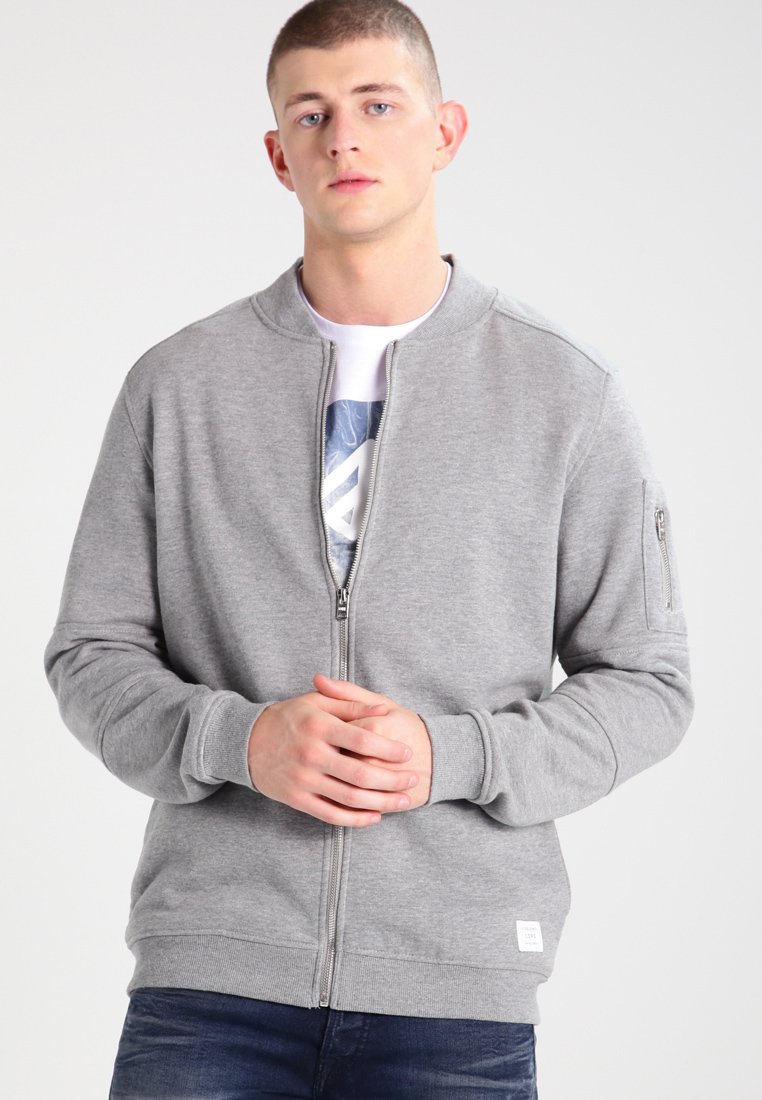 Jack & Jones JCOPETE  - Sudadera con cremallera - light grey melange