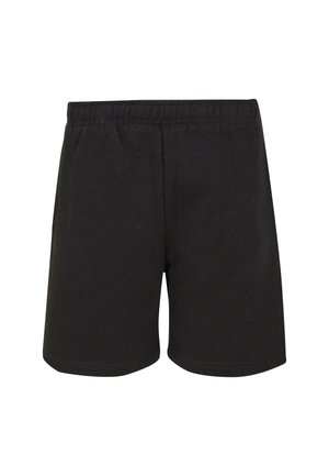 Shorts en coton noir avec une texture douce, taille élastique et un design simple. Pas de poches ni d'ornements supplémentaires.