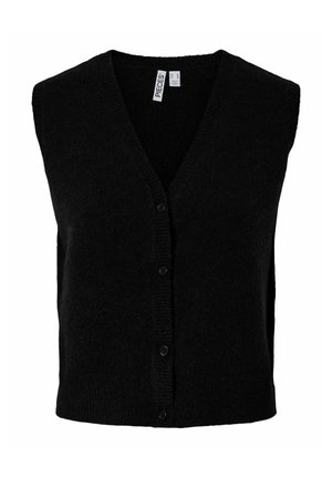 Pieces, KNITTED VEST PCSALLY - Chaleco - black