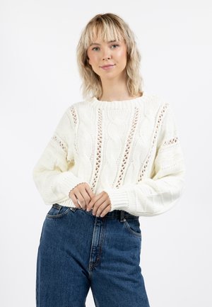 myMo, Pullover - weiss melange