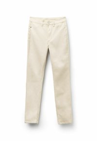 MIT HOHEM BUND - Vaqueros slim fit - Nude