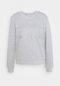Světle šedý crewneck sweatshirt s dlouhými rukávy a vylisovaným textem "CECILIE" přes hrudník.
