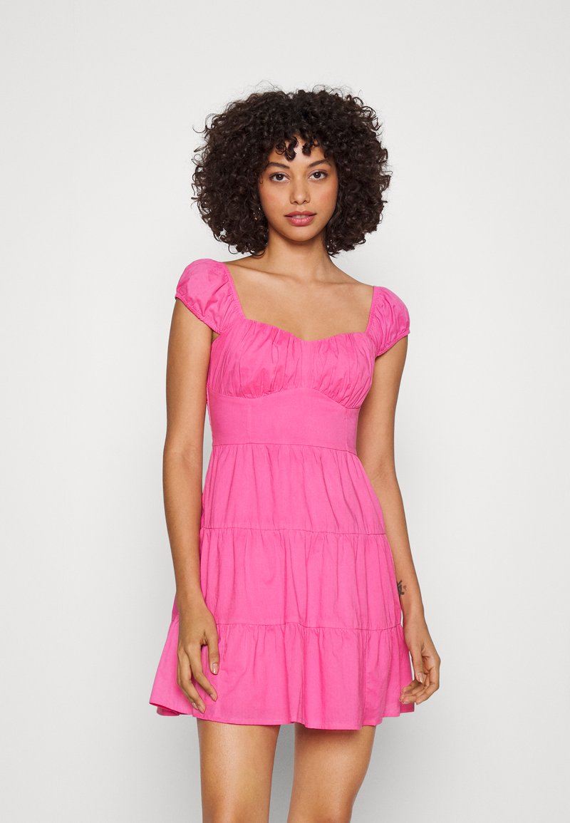 Hollister Co. SLEEVE SHORT DRESS - Day dress - pink solid/pink - Zalando.ie
