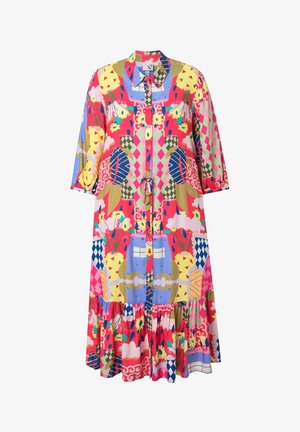 Ulla Popken, MIDIKLEID, HOLIDAY-MOTIV, HEMDKRAGEN, 3/4-ARM - Robe chemise - pink