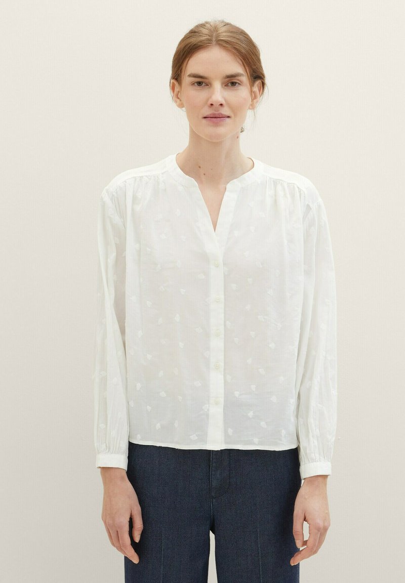 TOM TAILOR Bluse - offwhite tonal embroidery