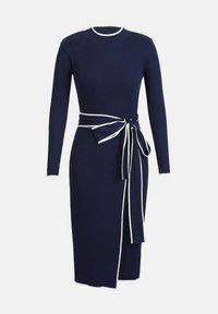 Stickad klänning - navy/ecru