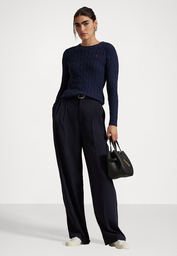 Cable Knit Cotton Crewneck Sweater - Jumper - marine4