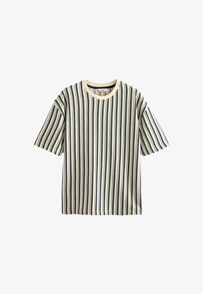 Next VERTICAL STRIPE-REGULAR FIT - Marškinėliai su spaudiniu - navy blue texture