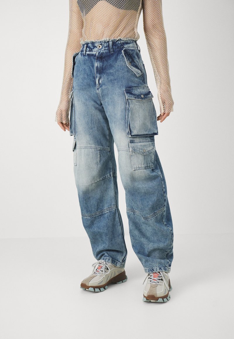 Please Pantaloni Per Le Signore Taglia 32, XS Blu Di Cotone