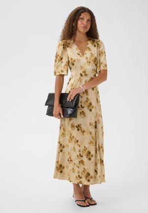Kaffe, KASADIE WRAP - Robe de cocktail - dusty champagne brown flowers