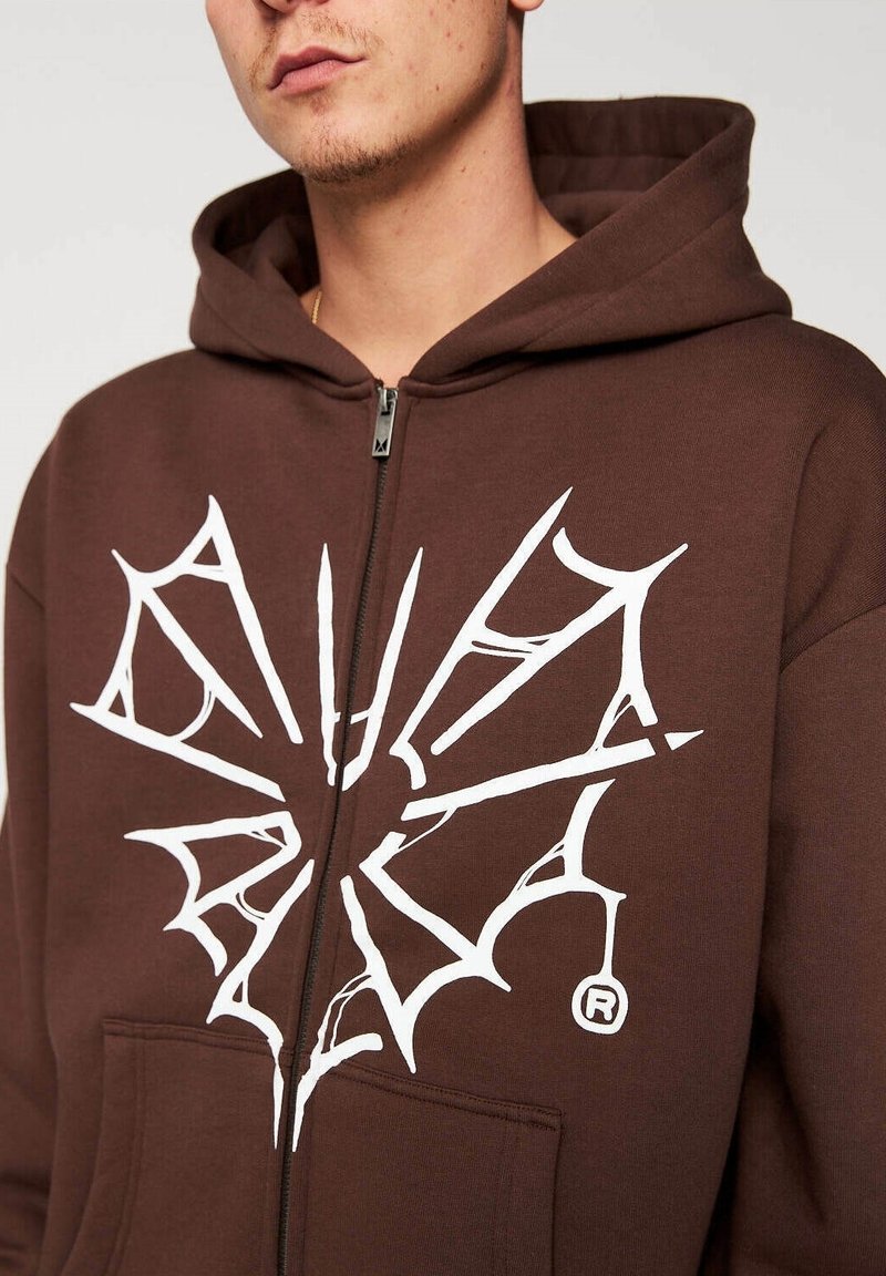 Multiply Apparel Sudadera con cremallera - dark brown
