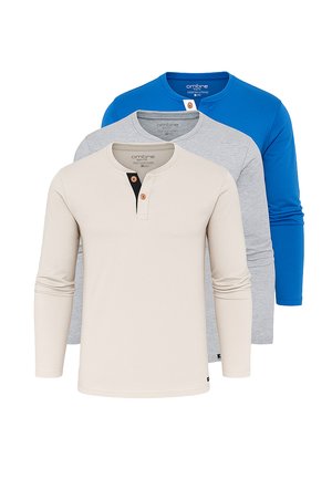 Long sleeved top - blue light grey light grey melange