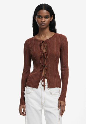 BOWS AND FRINGES - Long sleeved top - brown