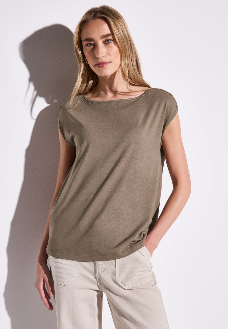 Street One MIT U-BOOT-AUSSCHNITT - T-shirt basic - braun