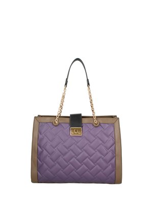 SHOPPER - Shopping bag - taupe and purple