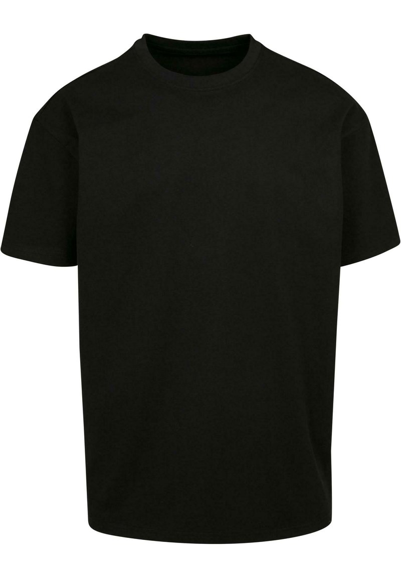 Black cotton t-shirt with a crew neckline and short sleeves. Simple, straight-cut design with no patterns or embellishments.