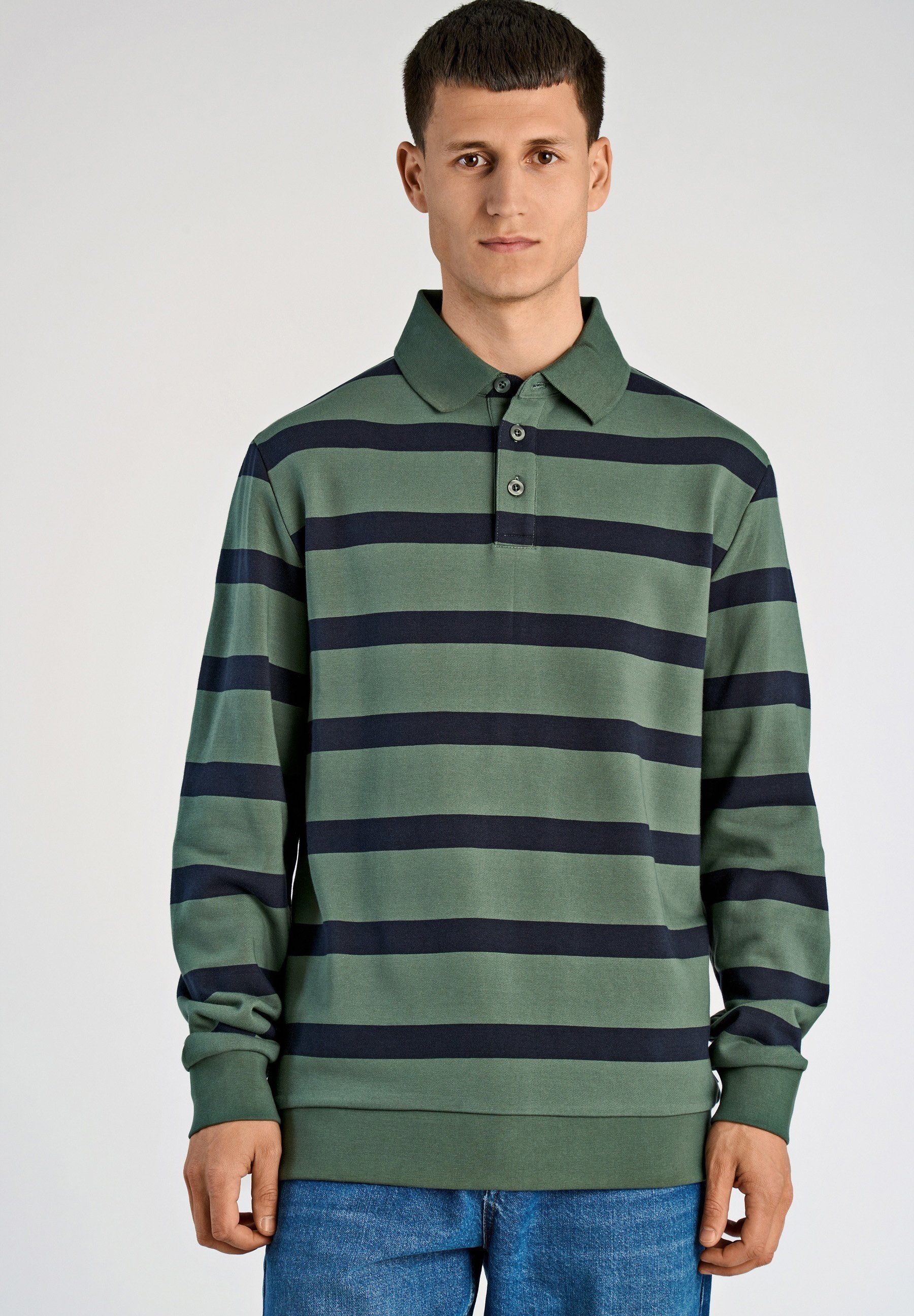 Lindbergh STRIPED - Long sleeved top - pine green/dark green - Zalando