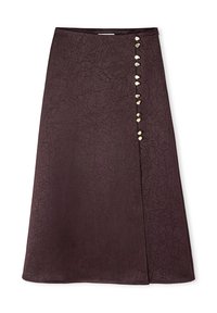REGULAR FIT WITH METAL BUTTONS - A-lijn rok - brown