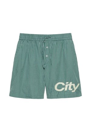 PULL&BEAR, CHECK - GRAPHIC BERMUDA SHORTS - Short - green