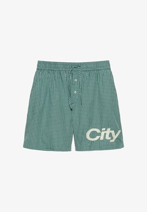 PULL&BEAR, CHECK - GRAPHIC BERMUDA SHORTS - Short - green