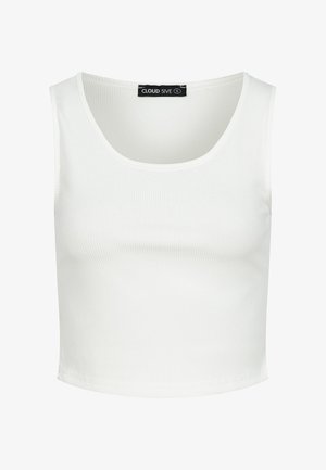 Cloud 5ive, RIBBED CROPPED TOP RUNDHALS - Top - offwhite