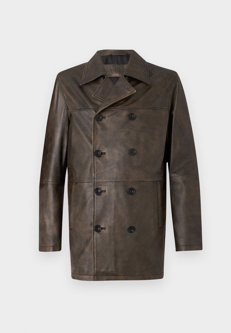 STUDIO ID Halflange jas gemêleerd zwart