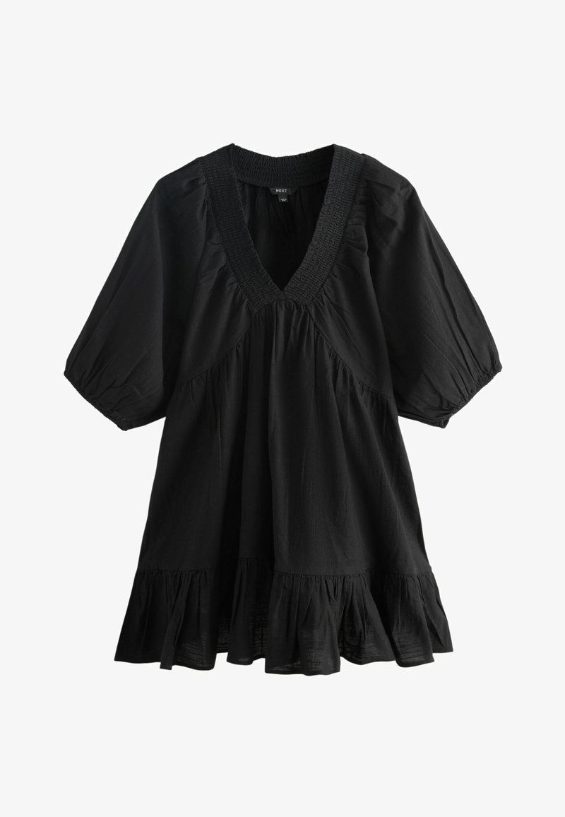 Regular Normal Mini Next REGULAR FIT - V-NECK MINI DRESS . - Freizeitkleid - black/schwarz ...