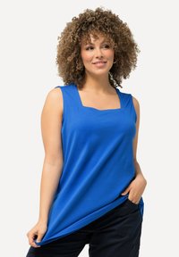 Ulla Popken LONG  CARREE-AUSSCHNITT ÄRMELLOS - Top - blue