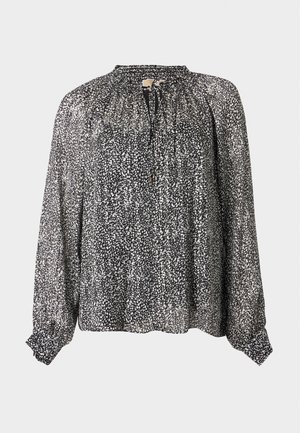 MICHAEL Michael Kors, SMOCK TIE NECK BLOUSE - Blouse - black/bone