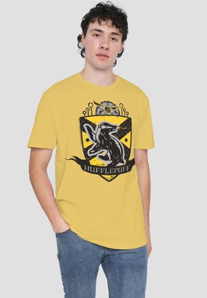 Cotton Soul, HARRY POTTER HUFFLEPUFF QUIDDITCH SHIELD - Print T-shirt - mottled light yellow
