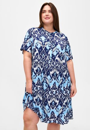 KURZÄRMLIGES MIT PRINT - Shirt dress - blue