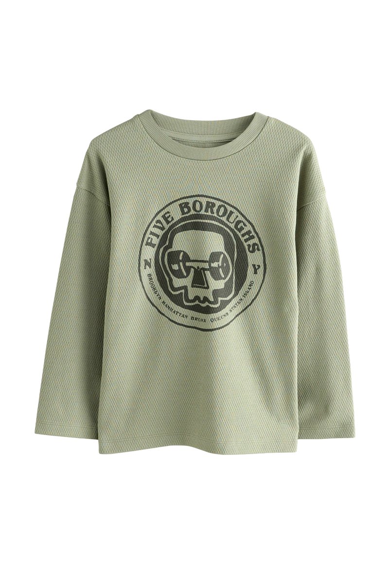 Next REGULAR FIT GRAPHIC LONG SLEEVE TEXTURED - T-shirt à manches longues - grey skate