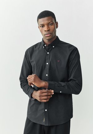 Next REGULAR FIT - STRETCH OXFORD LONG SLEEVE - Vapaa-ajan kauluspaita - black