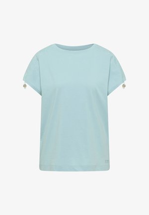 Cecil, T-SHIRT WITH RUCHING IN A SOLID COLOR - T-shirt print - crystal mint