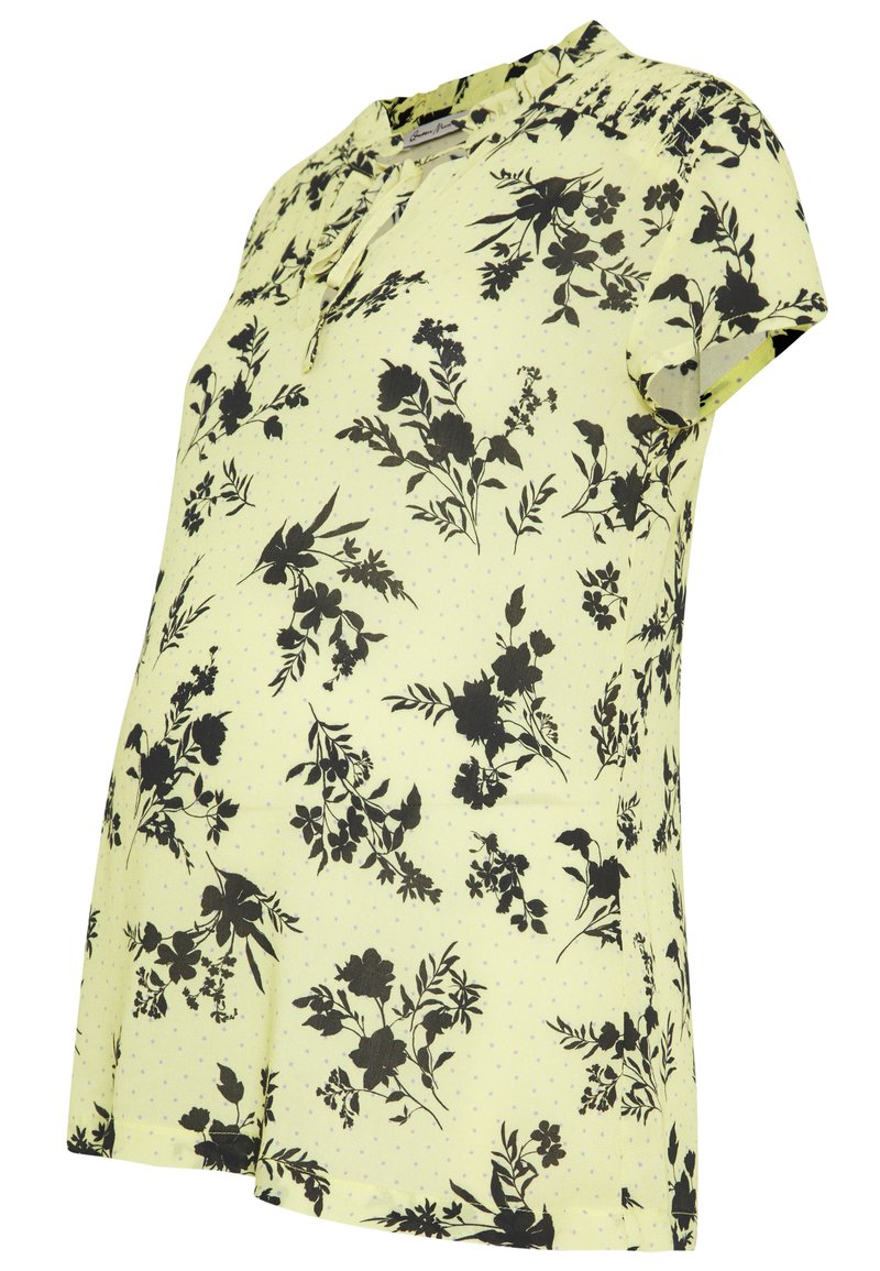 Queen Mum T-shirt print geel