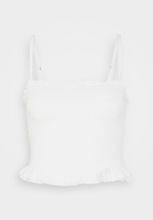 Hollister Co. BARE SMOCKED PEPLUM - Top - white