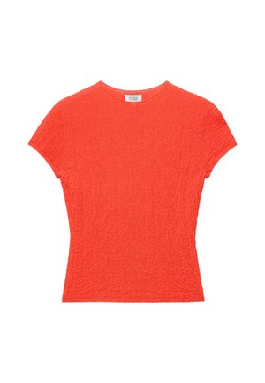& OTHER STORIES, & OTHER STORIES MOCK-NECK TOP - T-shirt imprimé - bright orange